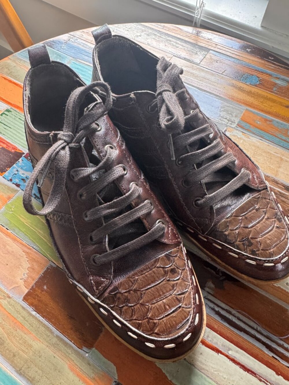 Italian Craftsmanship! Roberto Durville Brown Leather Lace-Up Shoes Size 39